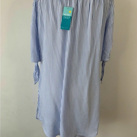 New Look Bardot Stripe Beach Shirt Size M - Picture 3 of 5